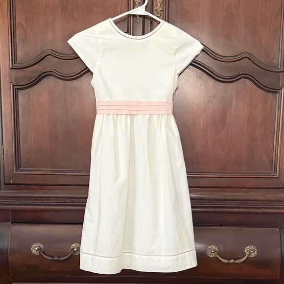 EDGEHILL COLLECTION Cream Dress with Pink Sash Flower Girl Easter Size 6X NWT - Picture 1 of 10